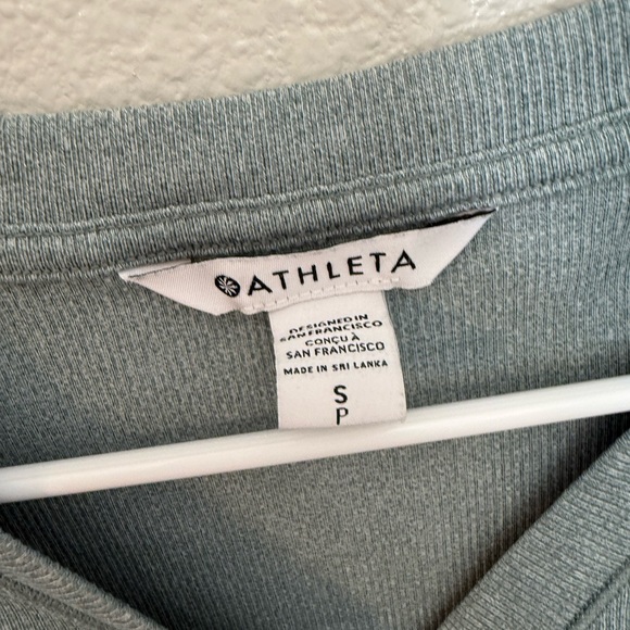 Athleta Uptempo Ribbed Henley Top in Mininalistic Grey Small - Picture 2 of 8